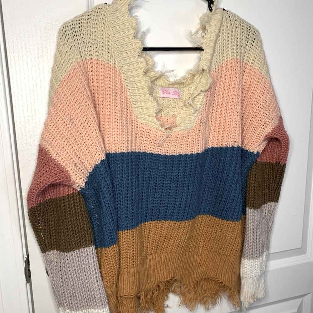 Distressed sweater